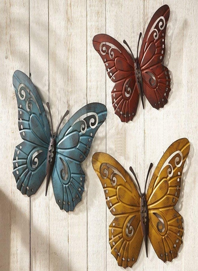 Superdream 3D Nature Inspired Metal Butterfly DIY Decorative Wall Art Trio Hang Indoors or Outdoors - Image 3