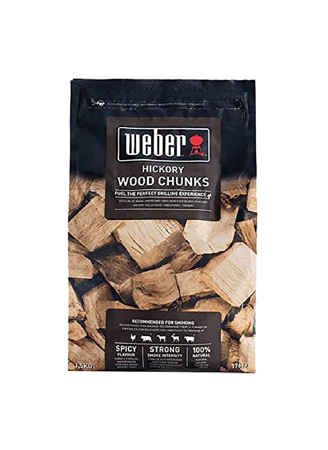 Weber Spicy Flavour Natural Hickory Wood Chunks Brown 1.5 kg 17619  - Image 1