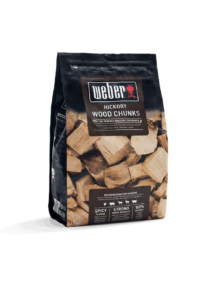 Weber Spicy Flavour Natural Hickory Wood Chunks Brown 1.5 kg 17619  - Image 2