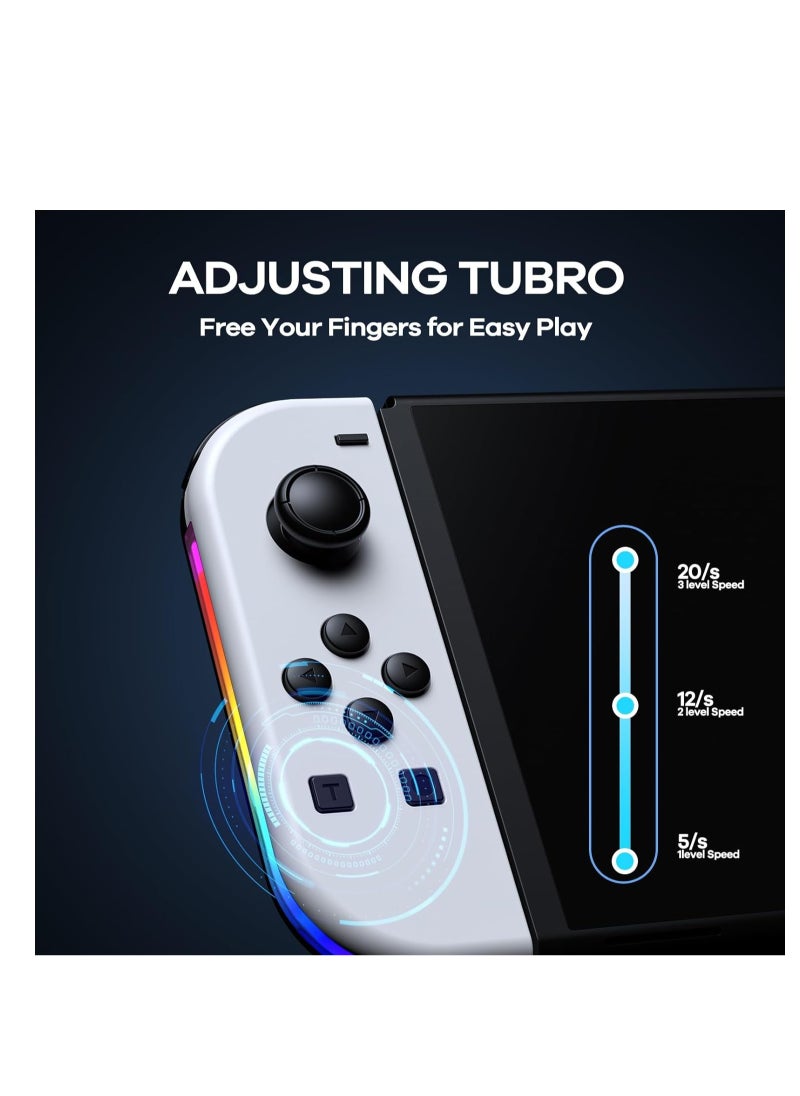 Generic Controllers for Nintendo Switch, Replacement for Switch Controller with RGB LED, Adjustable Turbo & Vibration, Motion Control,Wake-Up/Screenshot  - Image 3