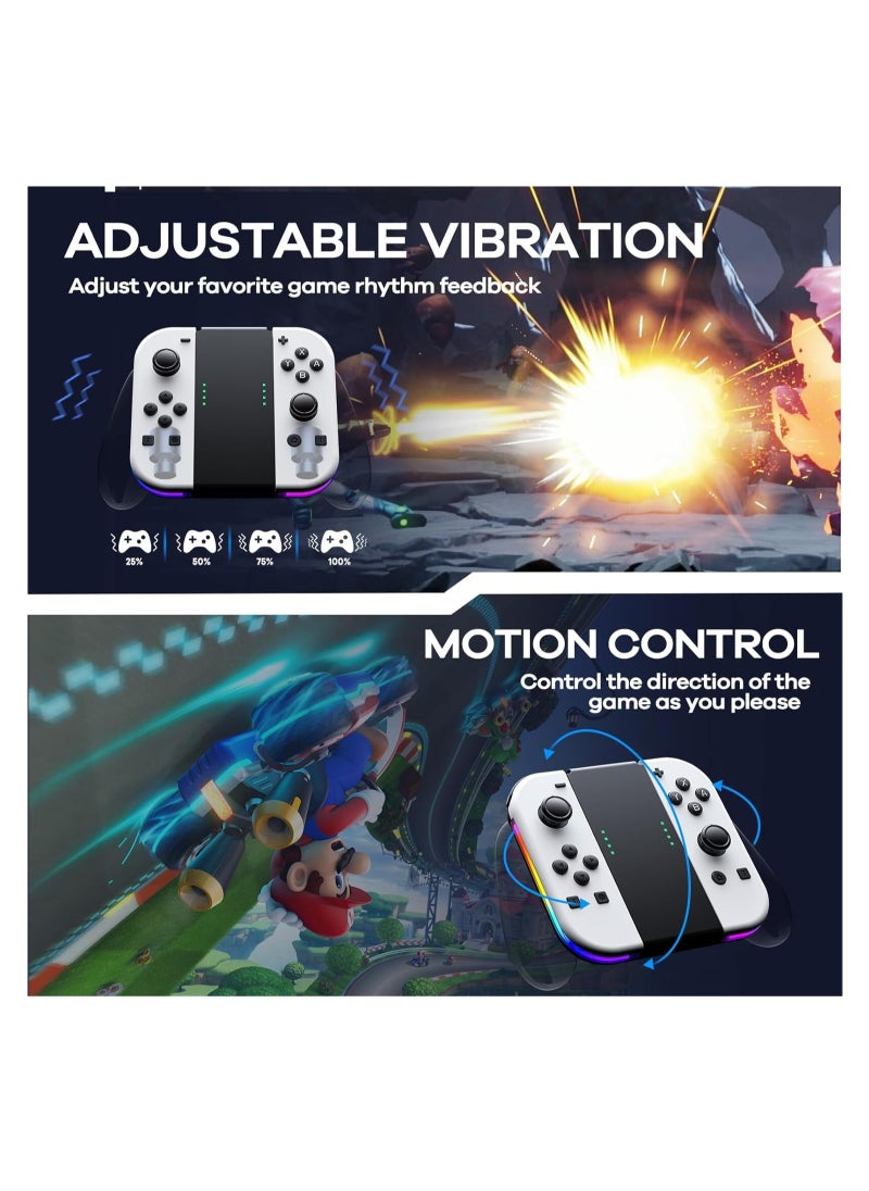 Generic Controllers for Nintendo Switch, Replacement for Switch Controller with RGB LED, Adjustable Turbo & Vibration, Motion Control,Wake-Up/Screenshot  - Image 5