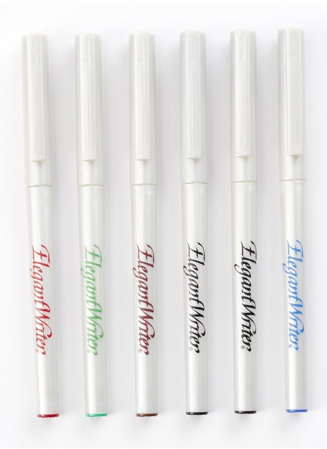 Speedball 2882 Elegant Writer 6 Medium Calligraphy Markers Set, Assorted Colors  - Image 2