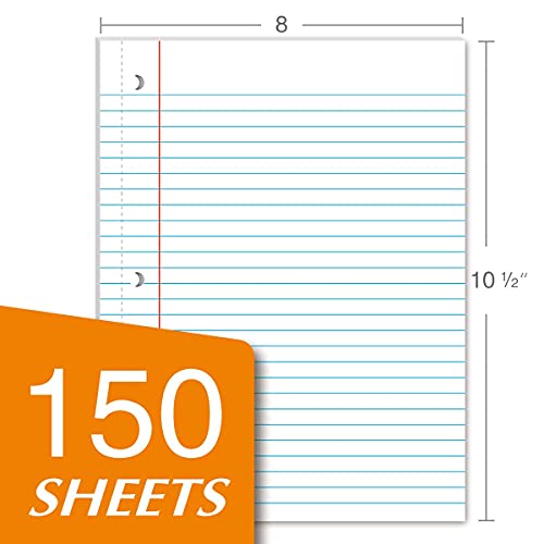 KAISA Filler Paper Loose Leaf Paper, Wide Ruled Paper, 8"x10-1/2", 3-Hole Punched Binder Paper For 3-Ring Binders,150 Sheets/pack 3Pack, F15001W - Image 2