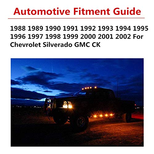 MARLBSTON 5 X Cab Marker Light, Cab Roof Running Lights, Top Clearance Light w/T10 Plug Compatible with 1988-2002 Chevy/GMC C1500 C2500 C3500 K1500 K2500 K3500 Pickup Trucks (without Bulbs) (Amber Housing) - Image 4
