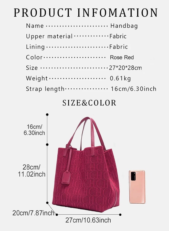Chchmu New Fashionable Design Women's Large-capacity Tote Bag Red - Image 2