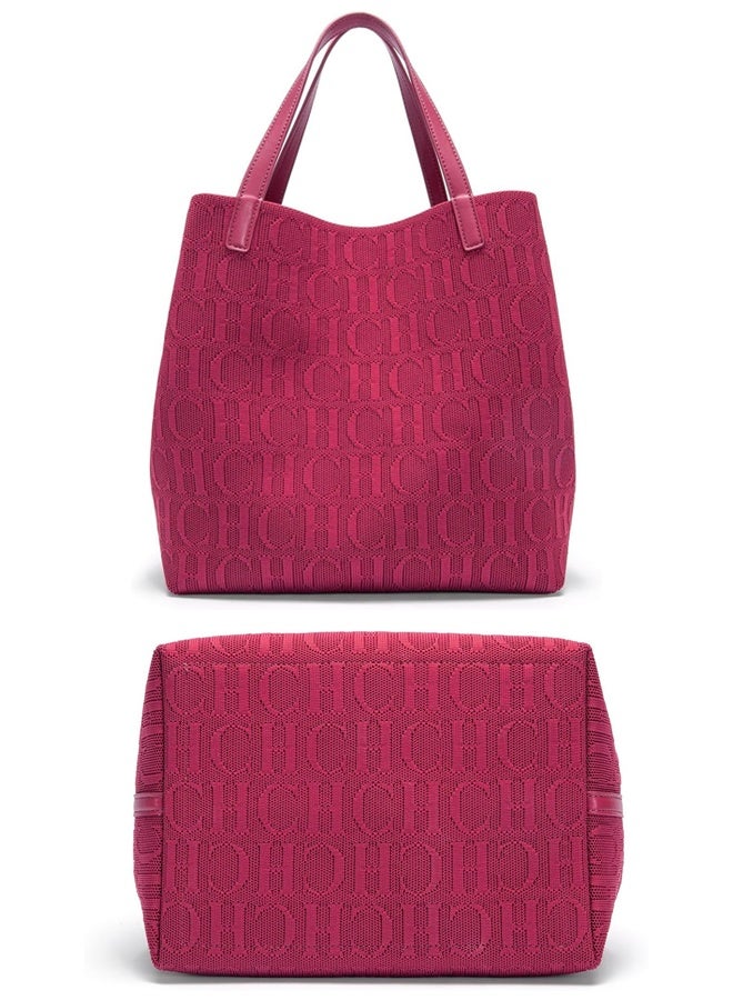 Chchmu New Fashionable Design Women's Large-capacity Tote Bag Red - Image 3