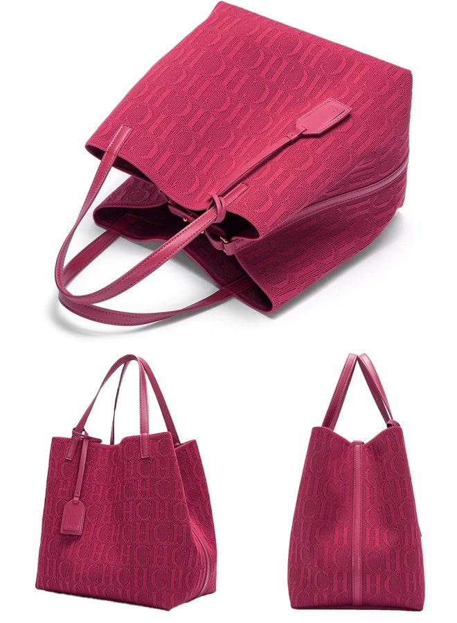 Chchmu New Fashionable Design Women's Large-capacity Tote Bag Red - Image 4