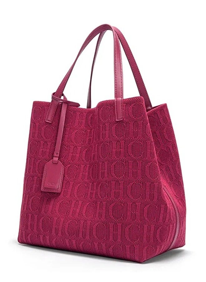 Chchmu New Fashionable Design Women's Large-capacity Tote Bag Red - Image 1