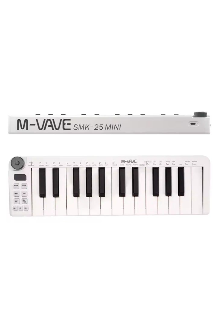 ام- فيفي لوحة مفاتيح MIDI صغيرة SMK-25 من M-vave مزودة بـ 25 مفتاحًا حساسًا للسرعة وتدعم الاتصال اللاسلكي / USB - Image 1