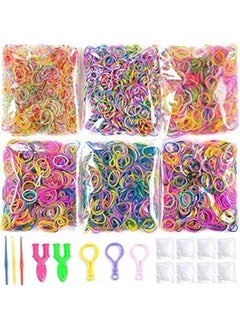 Generic 3700+ Loom Rubber Bands Refill Kit Rubber Bands for Bracelet Making Set with 3600 Mixed Color Bands ,S-Clips ,Crochet Hooks, Backpack Hooks, Y loom for Party,X-mas Birthday Gift 