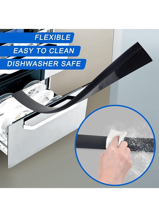 Sweet Life Silicone Stove Counter Gap Cover, 21 Inches (for 0.2-1 inch Gap) Extra Long Kitchen Range Gap Filler, Heavy 10 oz, Cut to any size (Set of 2, Black) - Image 5