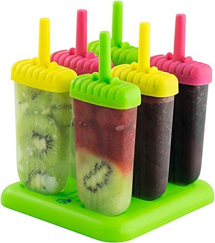 Fariox Plastic Reusable Popsicle Molds Ice Pop Makers Ice Pop Molds Kulfi Maker Mould Candy Maker Plastic Popsicle Mold Kids Ice Cream Tray Holder Set of 6 - Image 1