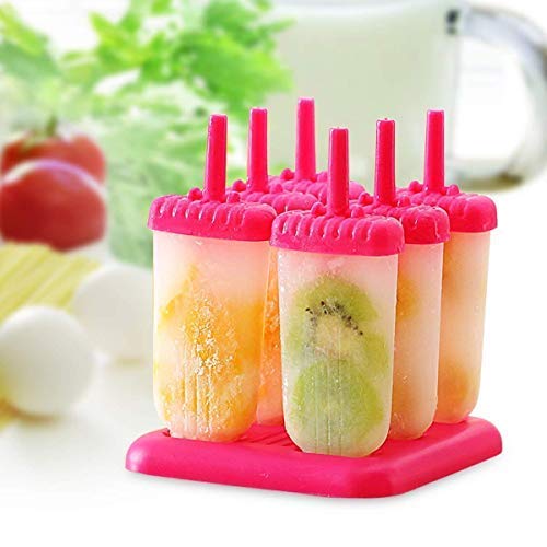 Fariox Plastic Reusable Popsicle Molds Ice Pop Makers Ice Pop Molds Kulfi Maker Mould Candy Maker Plastic Popsicle Mold Kids Ice Cream Tray Holder Set of 6 - Image 2