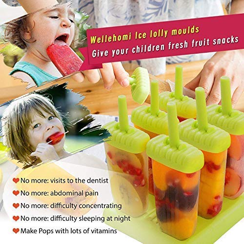 Fariox Plastic Reusable Popsicle Molds Ice Pop Makers Ice Pop Molds Kulfi Maker Mould Candy Maker Plastic Popsicle Mold Kids Ice Cream Tray Holder Set of 6 - Image 5