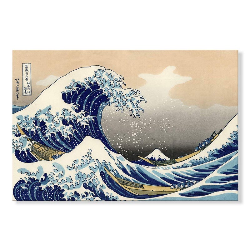 JAPO ART The Great Wave Off Kanagawa Japanese Wall Art Poster Paintings for Wall Decorations Katsushika Hokusai Print Ocean Wave Poster Paintings Home Office Decoration 36x24Inch - Image 1