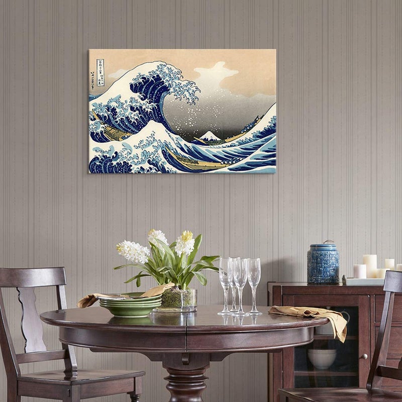 JAPO ART The Great Wave Off Kanagawa Japanese Wall Art Poster Paintings for Wall Decorations Katsushika Hokusai Print Ocean Wave Poster Paintings Home Office Decoration 36x24Inch - Image 4