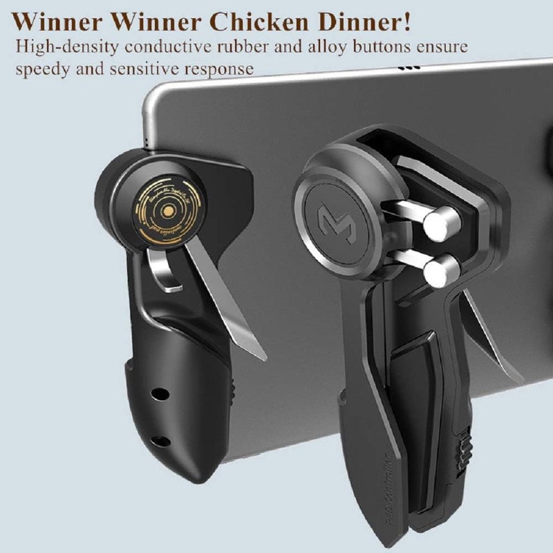 Rakizbe وحدة تحكم Rakizbe للألعاب مثل PUBG للأجهزة اللوحية، تدعم التشغيل بـ 6 أصابع، مع مقبض حساس للتصويب، تتوافق مع أجهزة الآيباد والأجهزة اللوحية بحجم 10-12.9 بوصة (سمك أقل من 10 مم)، لون أسود. - Image 4