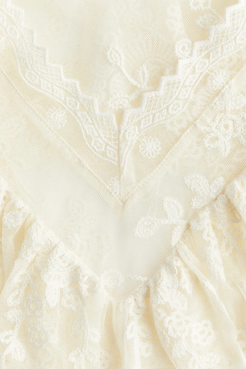 H&M Flounce-trimmed lace blouse