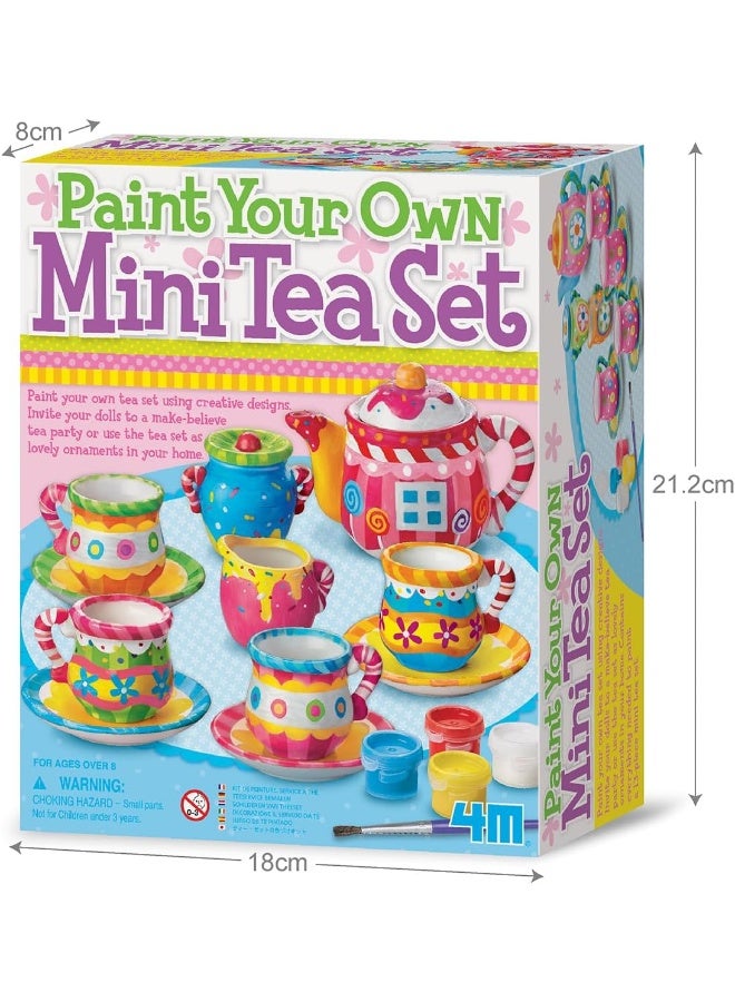 4m طقم شاي 4M - مجموعة رسم وطلاء طقم شاي سيراميك مصغر للأطفال من عمر 8 سنوات فما فوق | تشمل أكواب، صحون، إبريق شاي، جرة حليب، وعاء سكر، ألوان وفرشاة | حرفة إبداعية ولعب | النموذج 00-04541 - Image 4