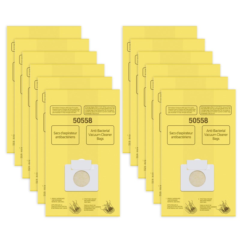 أكياس مكنسة كهربائية بديلة لنوع كانيستر كينمور CQ 5055 50557 50558 ونوع باناسونيك C5 - عبوة 12 كيس عالي الكفاءة من PETOX