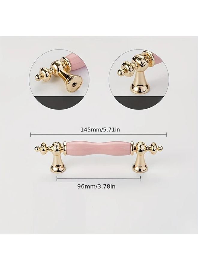 Pink Pearlescent Powder Drawer Pulls Pitch 128mm Vintage European Style Handles - Image 5