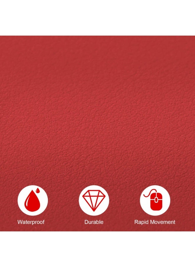 Towwi Desk Pad 90×43cm Waterproof Leather Desk Mat – Large Smooth Surface Mouse & Keyboard Pad (Red) - Image 4