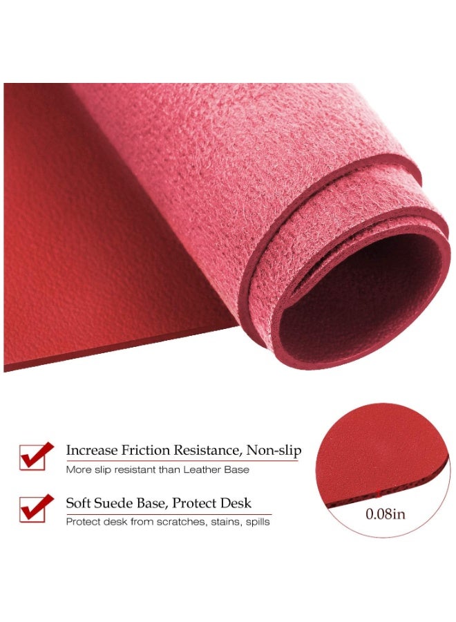 Towwi Desk Pad 90×43cm Waterproof Leather Desk Mat – Large Smooth Surface Mouse & Keyboard Pad (Red) - Image 3