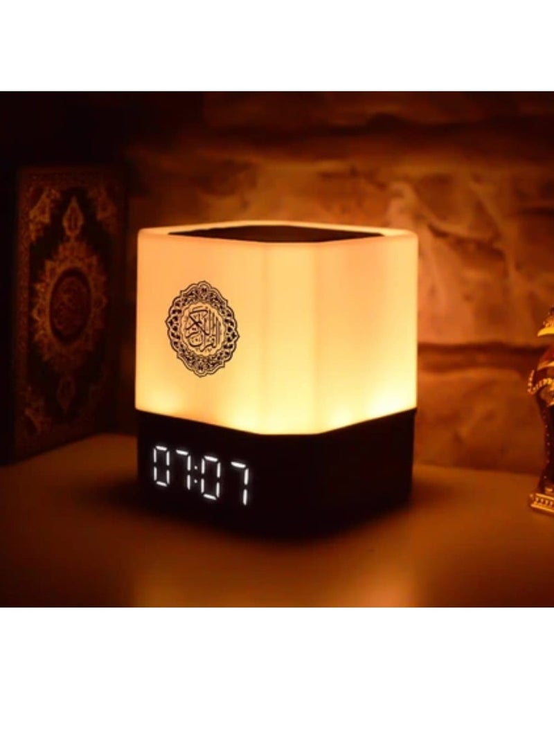 Equantu QB303 Cube Shape Holy Quran Speaker with Azan Clock and Touch Lamp - Image 3