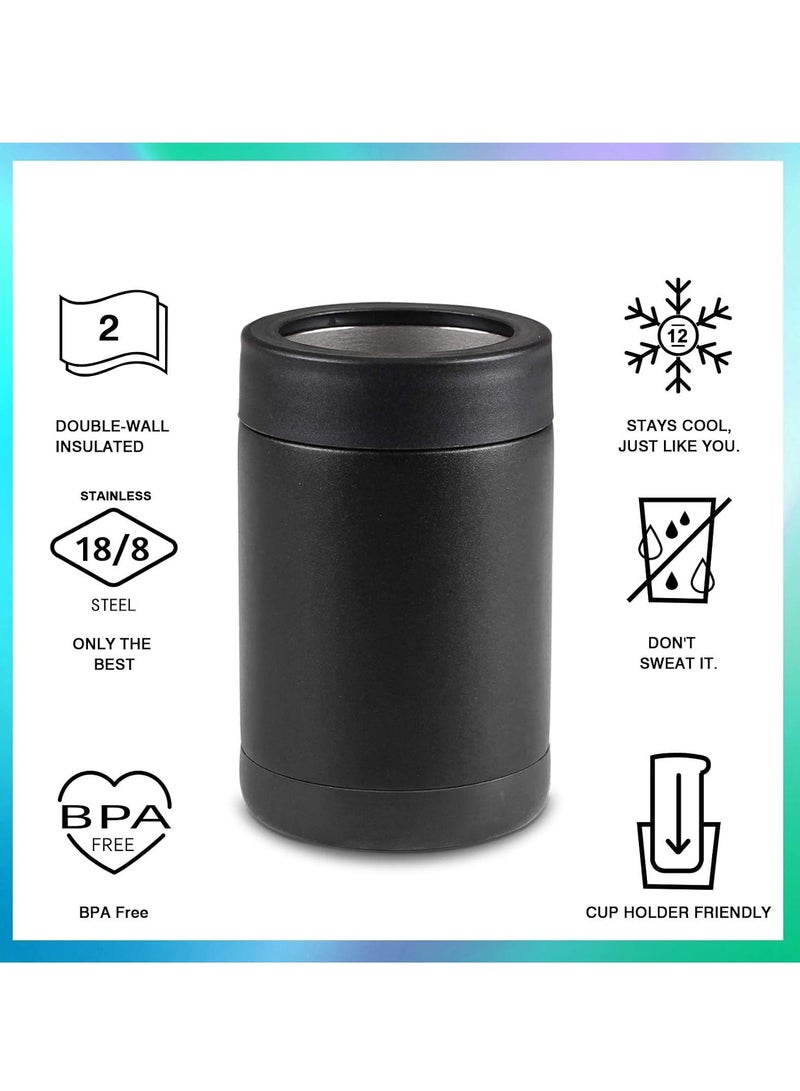 Excefore مبرد علب زجاجة من الفولاذ المقاوم للصدأ مزدوج العزل 12 أونصة لحامل المشروبات، خالي من BPA  - Image 2