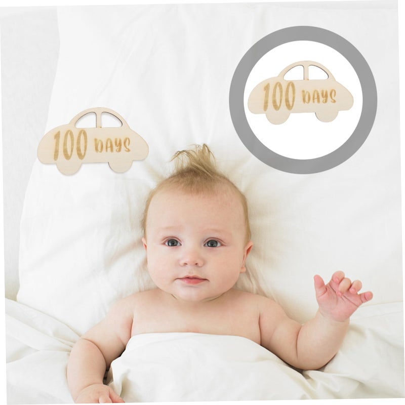 Wooden Number Chips Growth Milestone Markers for Baby Photo Props 12 Pieces - Image 5