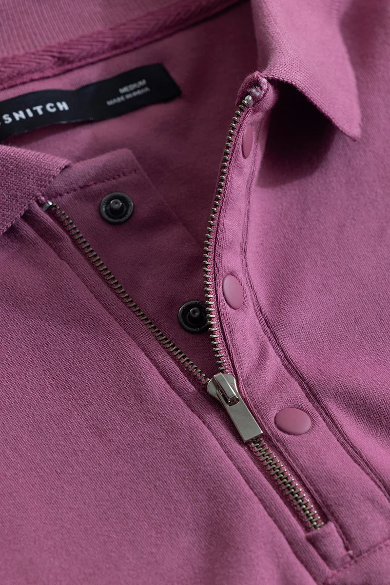 SNITCH Magenta Plain Polo T-Shirt