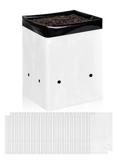 Excefore Film Grow Bag, 1 Gallon Plastic Grow Bags, Black and White Plant Nursery Bags, Seeding Bags for Vegetable Flower Plant, Suitable for Potting Seedlings, and Rooting  - Image 1