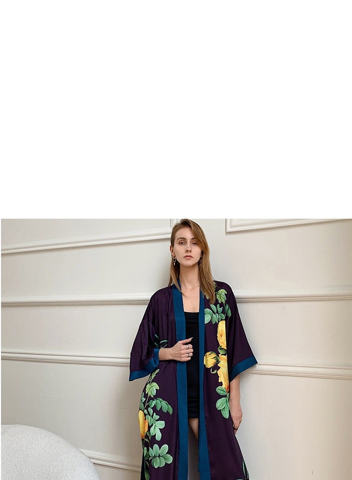 Tie Up Long Sleeved Sleeping Bathrobe Can Be Used As A Wedding Morning Gown Or Home Outfit  - Image 5