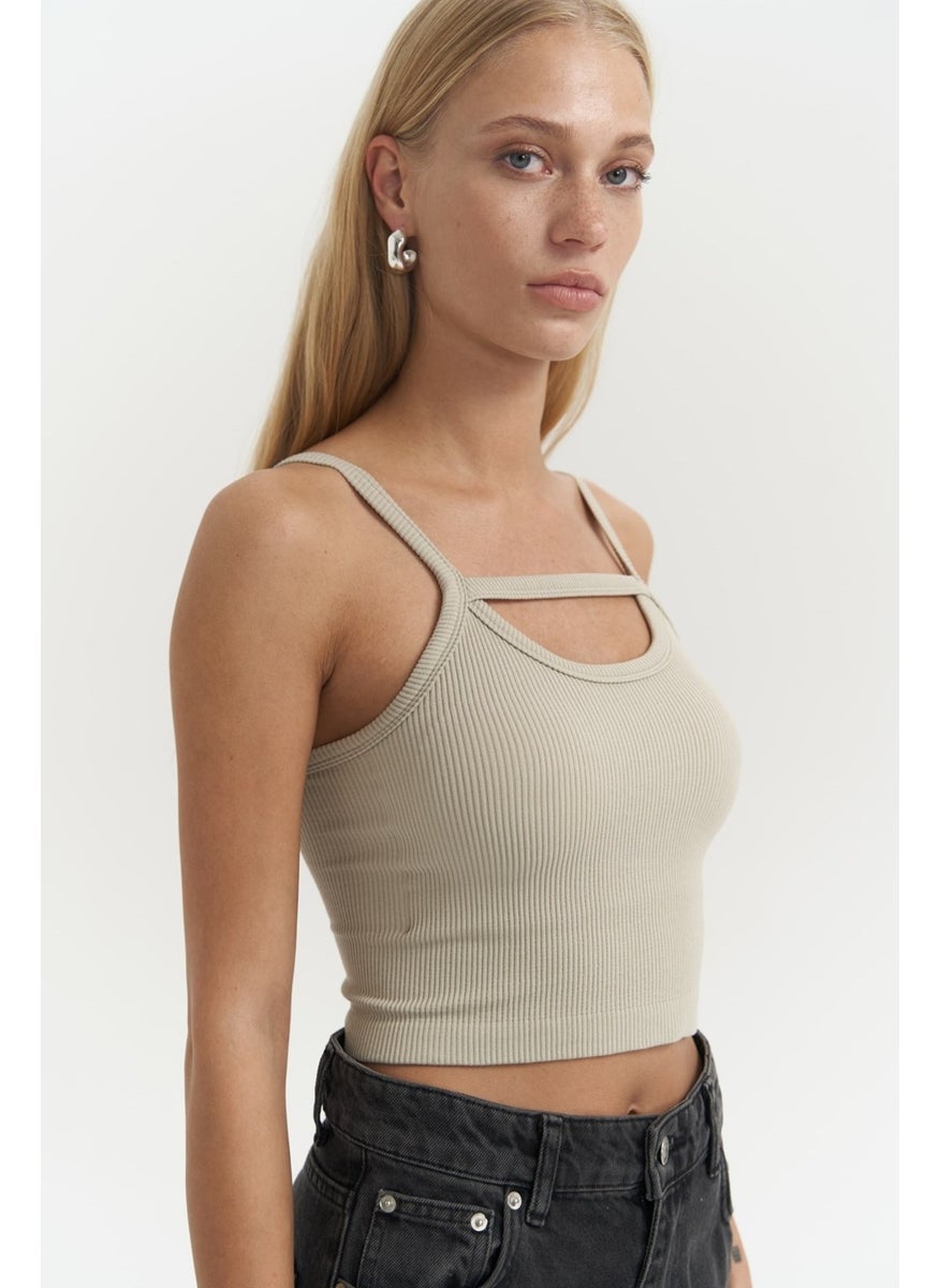 Noam Soft Khaki Front Detail Ribbed Crop - pzsku/Z2A43A642FD533E955707Z/45/_/1741093475/fe8f1f2e-3c14-4eb4-9ae4-92bfb41f06e3