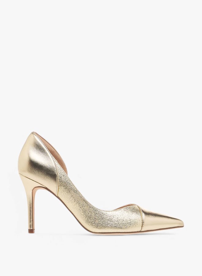 Paprika Women's Textured Slip-On D'Orsay Shoes With Stiletto Heels - Image 3