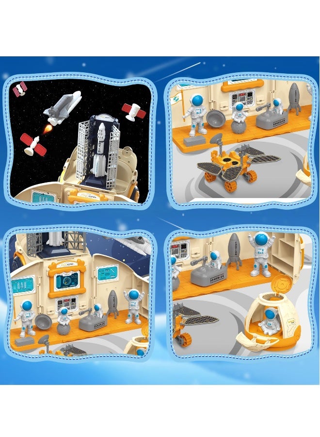 Space Exploration Toy Set - Features Spaceship, Astronaut Figures, Rover, Station, Capsule  Shuttle with Lights  Sounds, Perfect for Boys Aged 3-8 Years. - Image 3