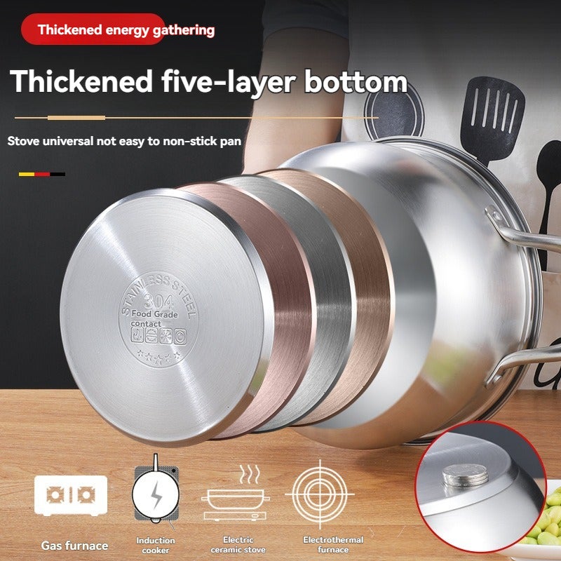 Stockpot 22*22*10.5cm Premium Stainless Steel Construction - Mirror Polished Interior And Exterior Cookware For Home Kitchen, Induction And All Stove Types - Image 4