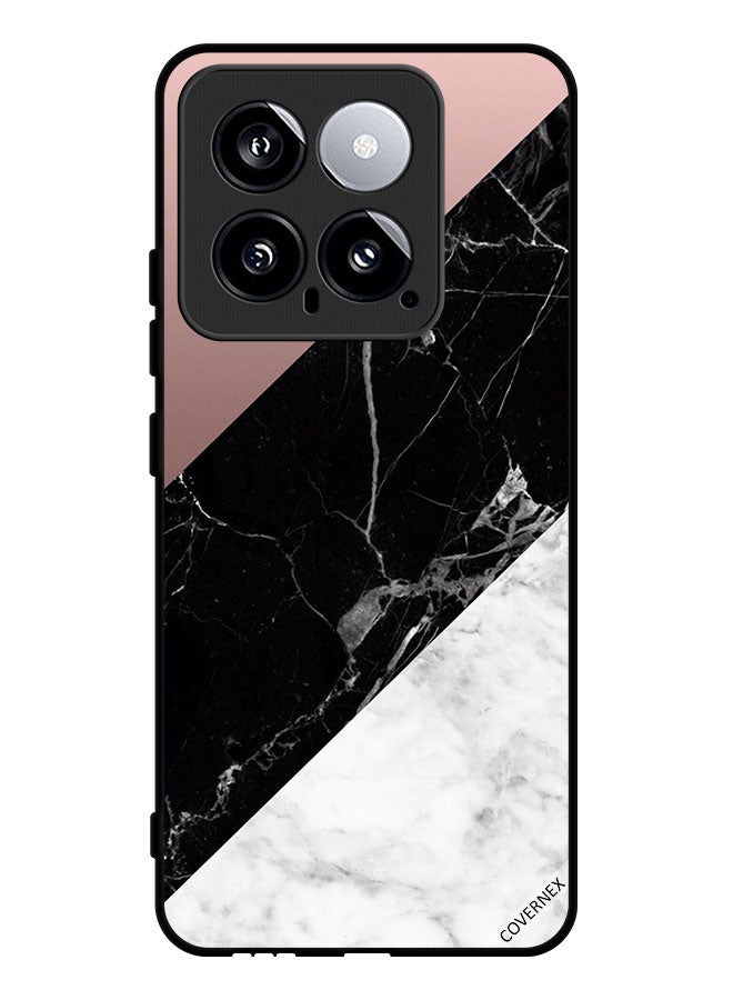 Covernex Protective Case Cover For Xiaomi 14 Marble & Plain Combination Pattern - Image 1