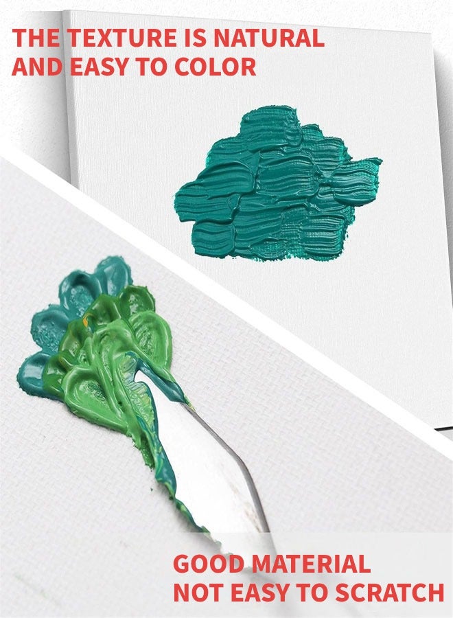 شهقلزس عبوة من 5 ألواح قماشية مسطحة فارغة للرسم، مقاس 11×14 بوصة، لوازم الرسم الفني - قطن مُجهز بالجيسو للألوان الزيتية والمائية والتمبرا - Image 4