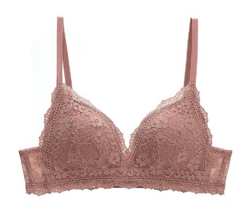New French Style Lace Thin Bra Triangle Cup No Steel Ring Bra Push-Up Underwear Women'S Small Chest Comfortable Suit - Image 1