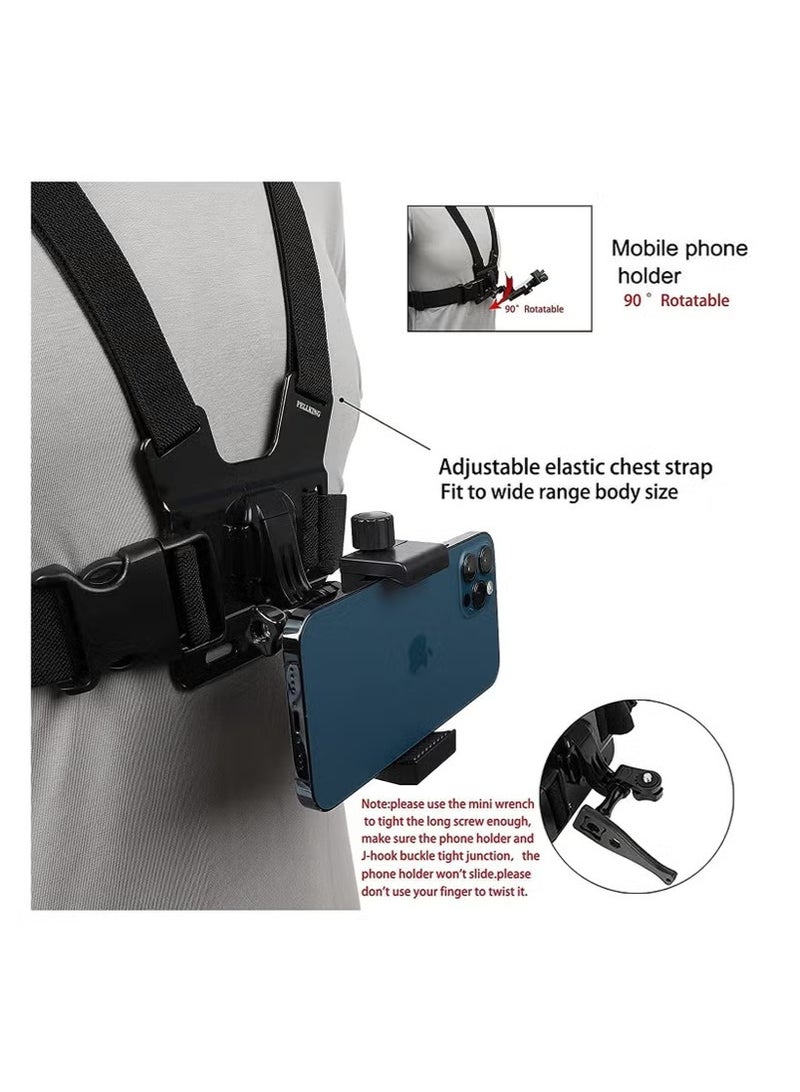Generic Phone Chest Mount Harness - Universal POV/VLOG Strap Holder for iPhone & Samsung, Compatible with GoPro Hero 12-1, DJI Osmo & Action Cameras (Adjustable Clip)  - Image 4
