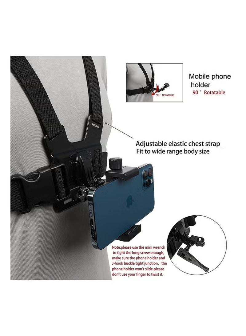 Generic Phone Chest Mount Harness - Universal POV/VLOG Strap Holder for iPhone & Samsung, Compatible with GoPro Hero 12-1, DJI Osmo & Action Cameras (Adjustable Clip)  - Image 5