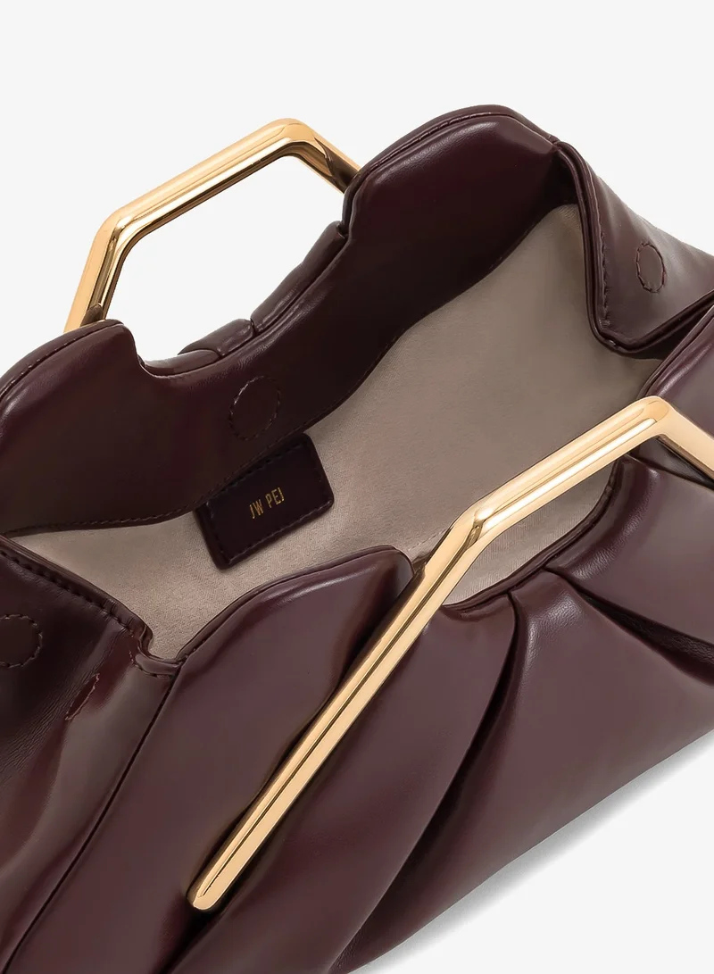 Jw Pei Burgundy Lila Metal Frame Clutch for Women | Best Price UAE