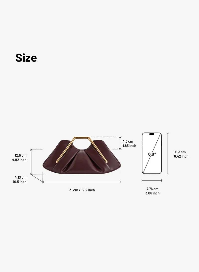 Jw Pei Burgundy Lila Metal Frame Clutch for Women | Best Price UAE