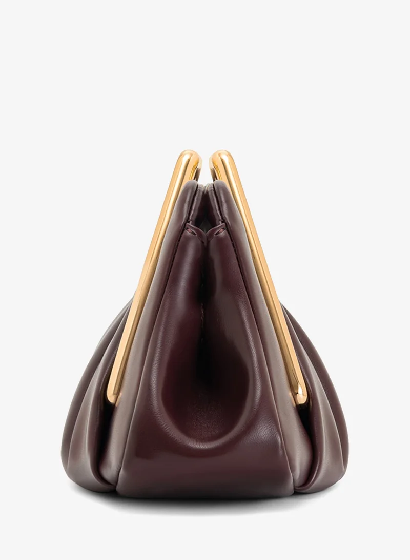 Jw Pei Burgundy Lila Metal Frame Clutch for Women | Best Price UAE