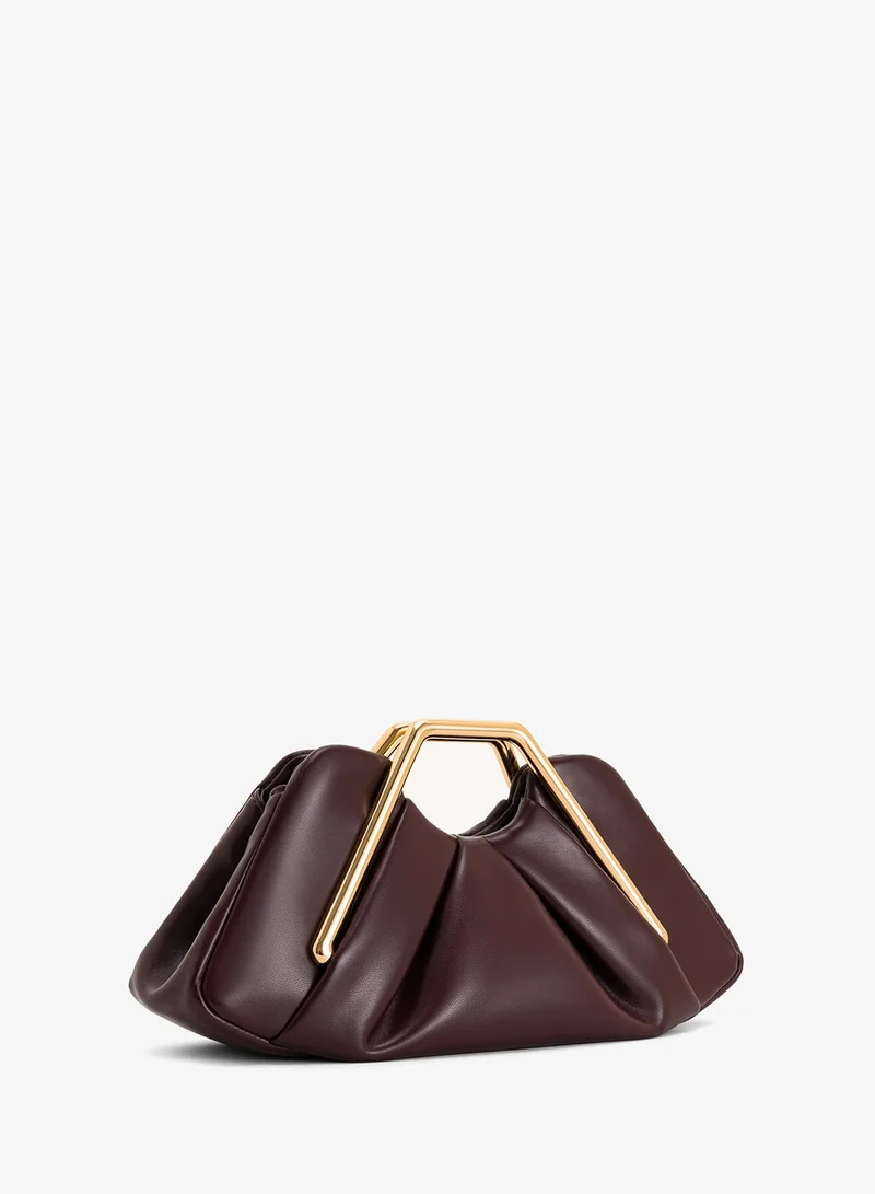 Jw Pei Burgundy Lila Metal Frame Clutch for Women | Best Price UAE