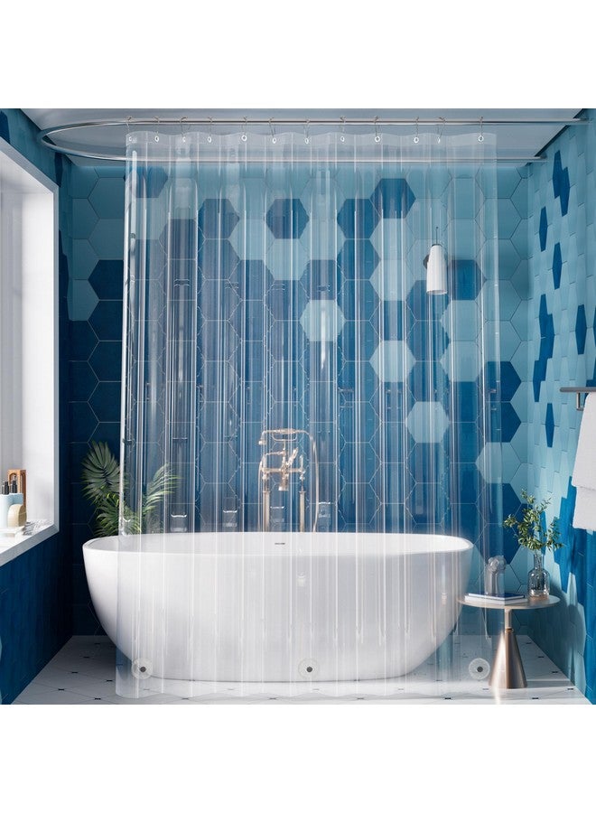 Titanker Titanker Extra Long Shower Curtain Liner 72x96 Clear Plastic Shower Liner Lightweight PEVA Waterproof Shower Curtain Liner for Bathroom with Magnets and Rustproof Grommets  - Image 1