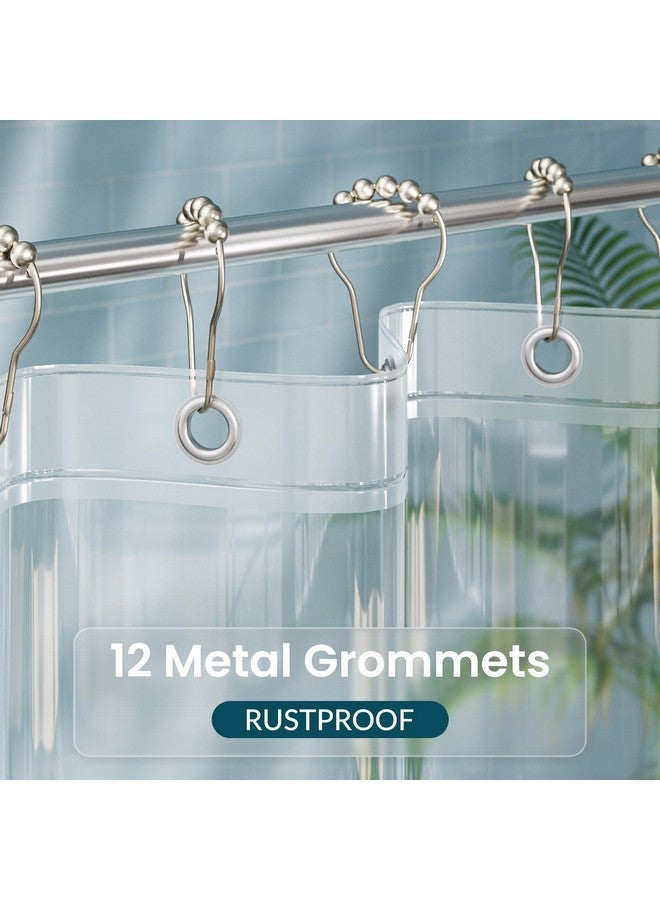 Titanker Titanker Extra Long Shower Curtain Liner 72x96 Clear Plastic Shower Liner Lightweight PEVA Waterproof Shower Curtain Liner for Bathroom with Magnets and Rustproof Grommets  - Image 3