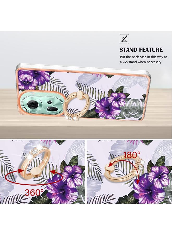 S-TOP Case For OPPO Reno11 5G Global Electroplating IMD TPU Phone Case with Ring - Image 3