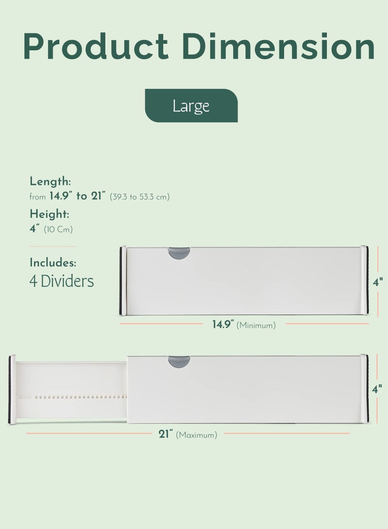 Pack of 8 Drawer Dividers Adjustable Separators Partitions Expandable Nonslip Space saving Customizable Length for Clothes Bedrooms Bathroom Kitchen Utensils And Office Organization Storage.  - Image 5